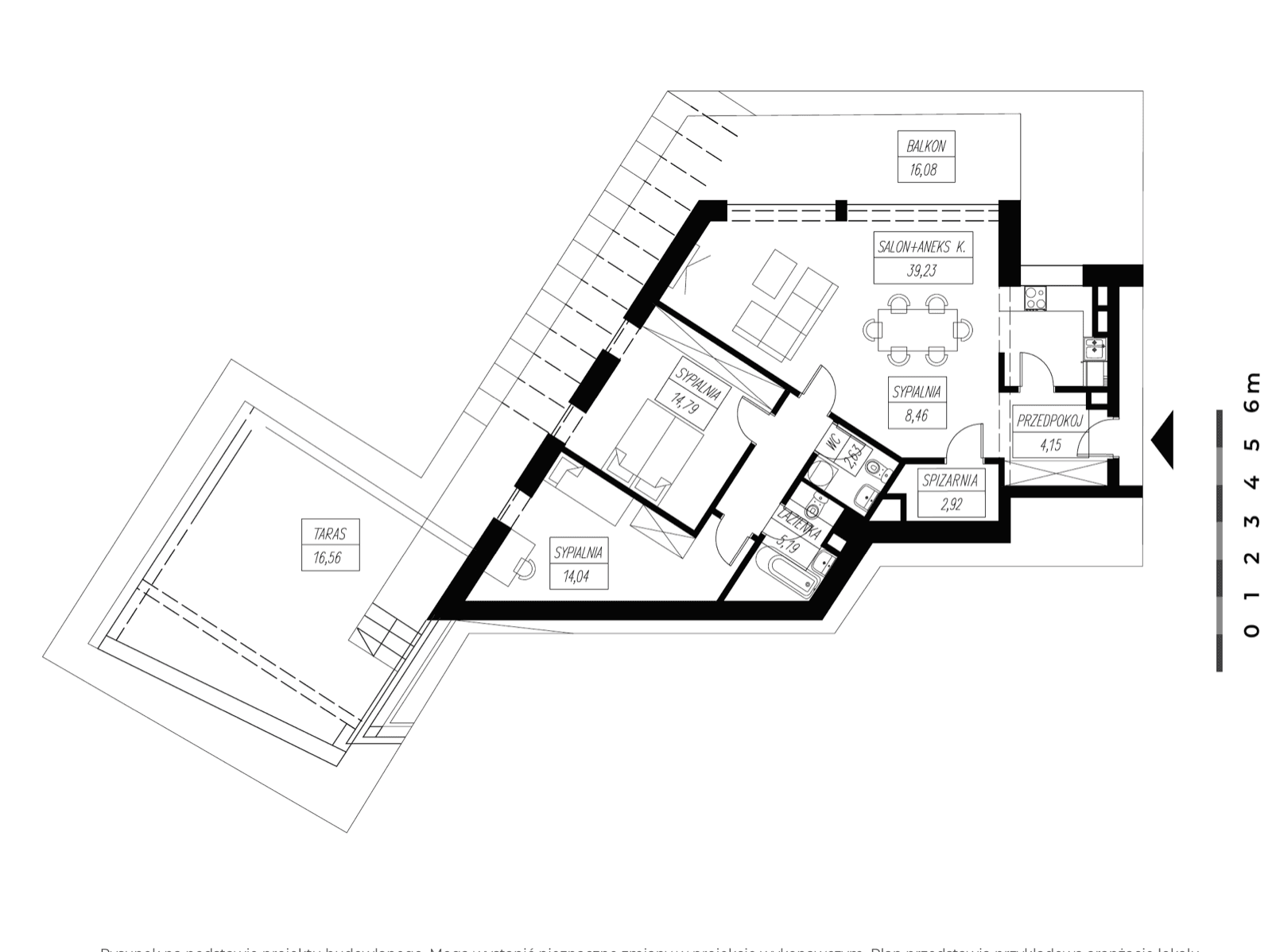 Apartament 3-pokojowy, 89 m² — Niecała Residence M03