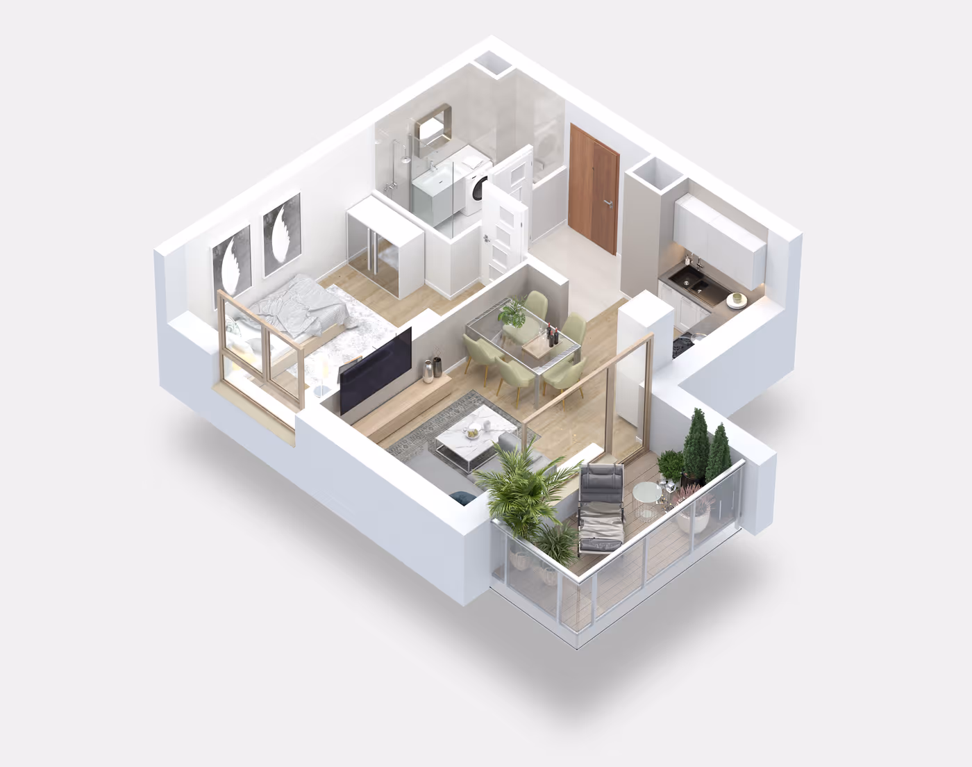 Mieszkanie 2-pokojowe, 35 m² — Nova Daliova B3.03