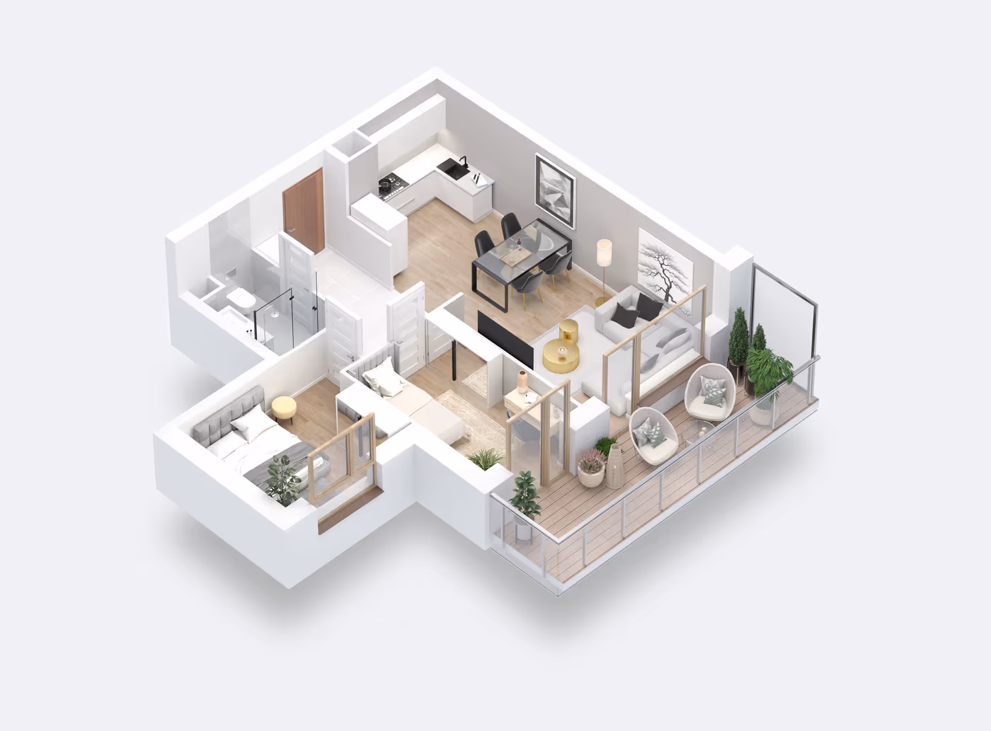 Mieszkanie 3-pokojowe, 53 m² — Nova Daliova B3.07