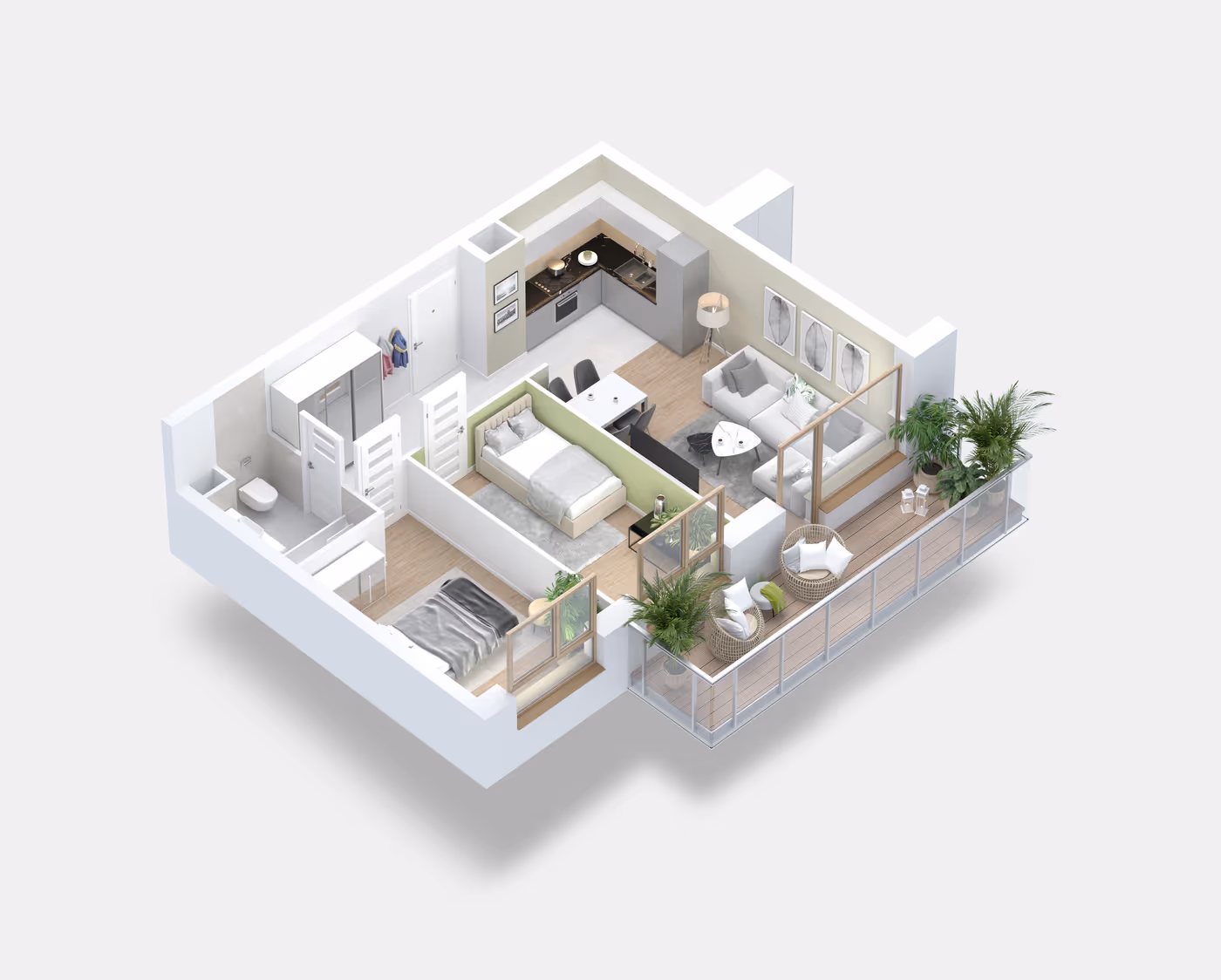Mieszkanie 3-pokojowe, 54 m² — Nova Daliova B3.09