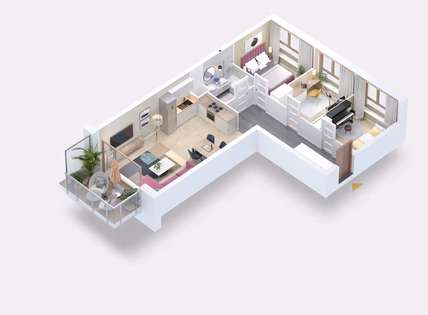 Mieszkanie 4-pokojowe, 66 m² — Nova Daliova B3.10