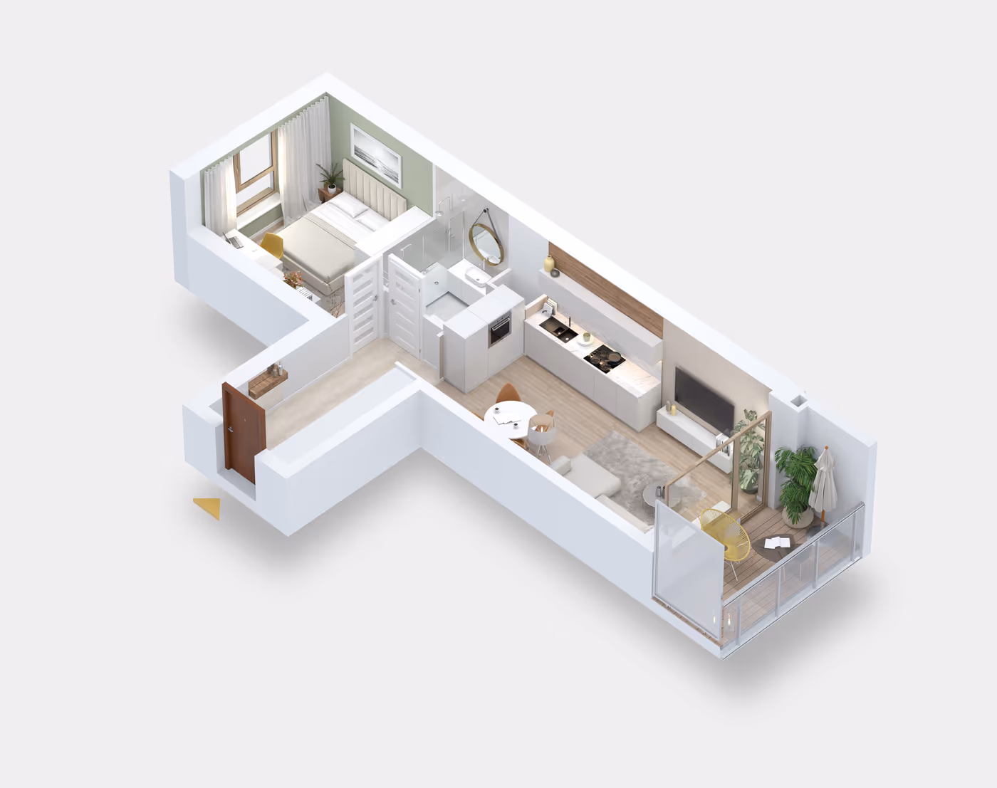 Mieszkanie 2-pokojowe, 43 m² — Nova Daliova B3.101