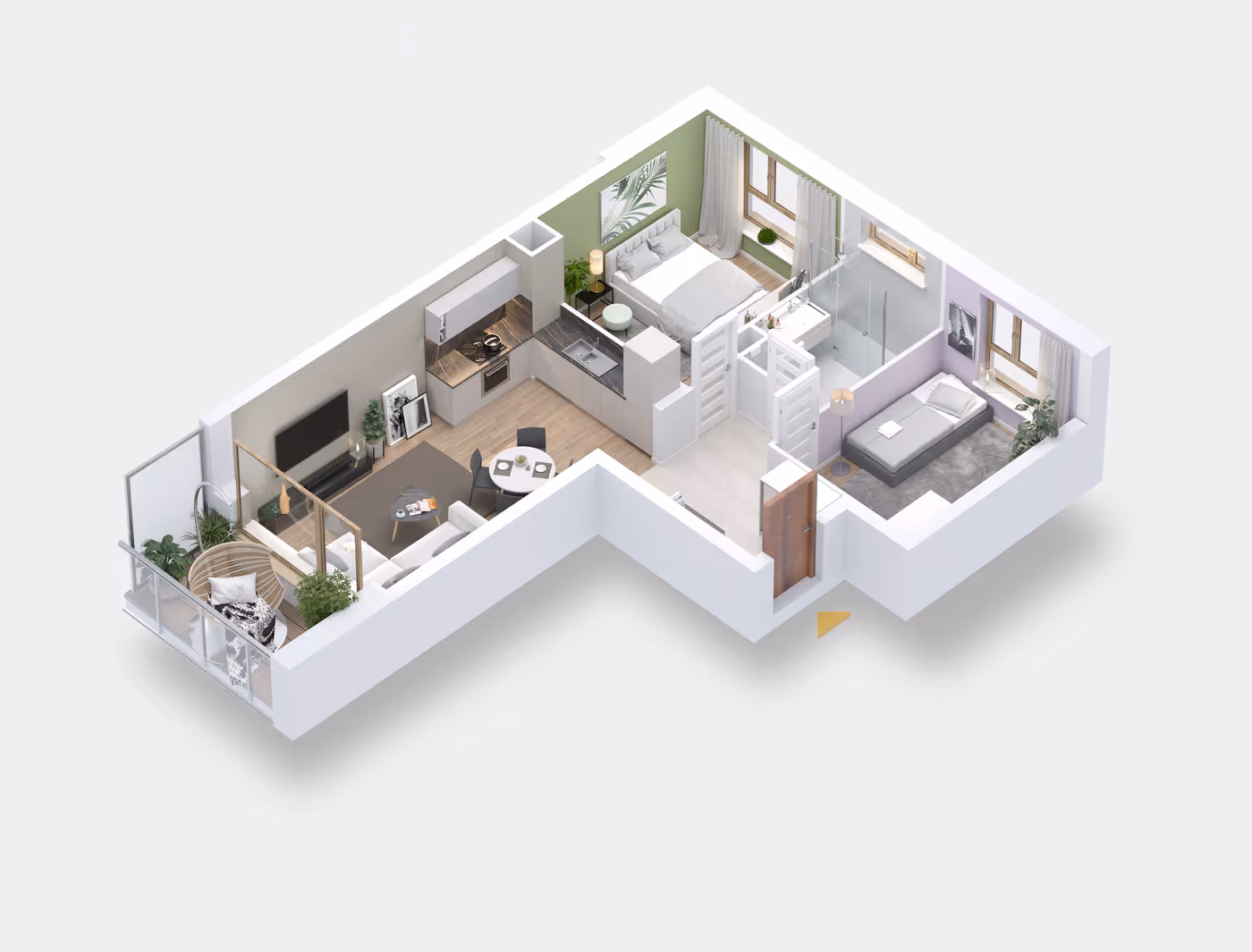 Mieszkanie 3-pokojowe, 53 m² — Nova Daliova B3.104