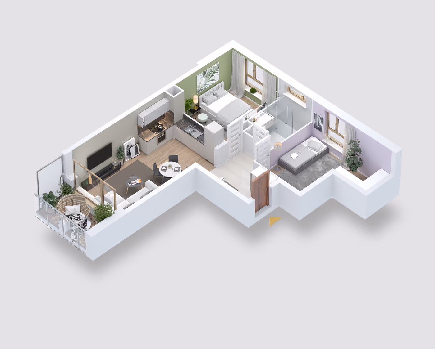 Mieszkanie 3-pokojowe, 56 m² — Nova Daliova B3.116