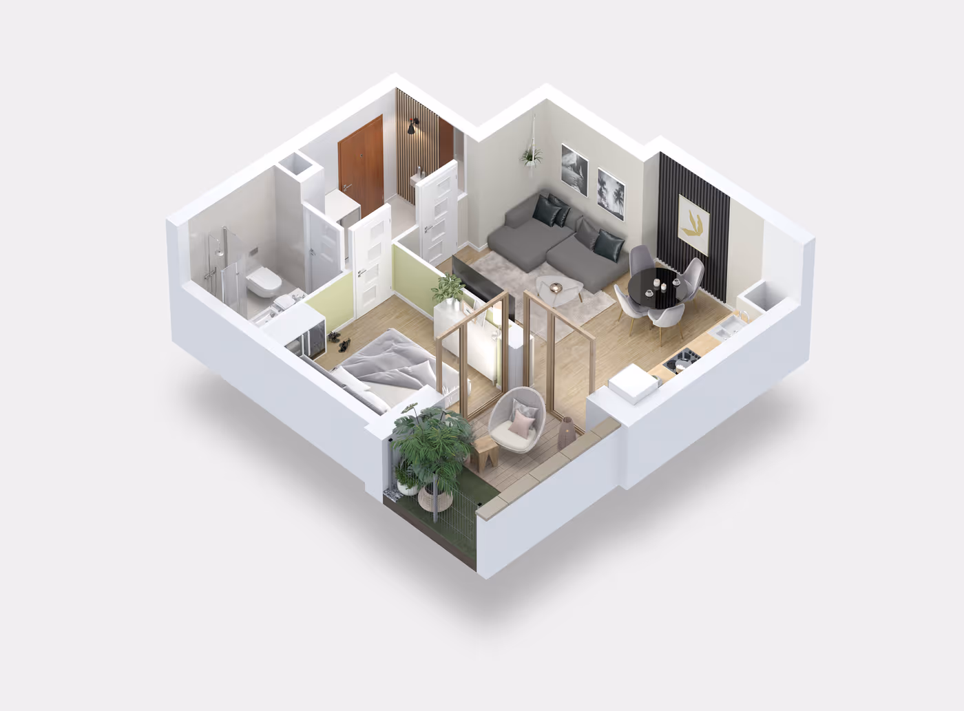 Mieszkanie 2-pokojowe, 34 m² — Nova Daliova B3.117