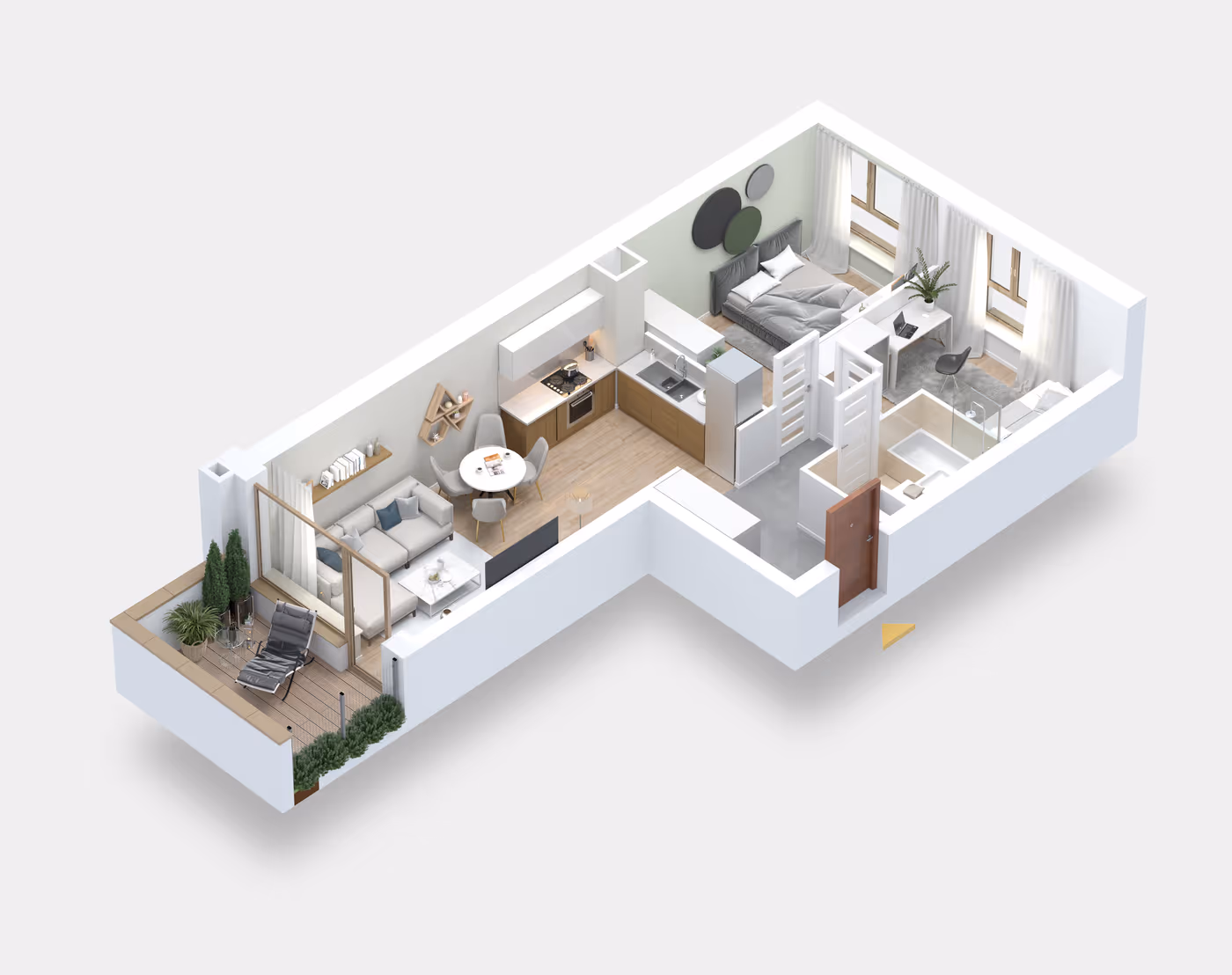 Mieszkanie 3-pokojowe, 54 m² — Nova Daliova B3.118