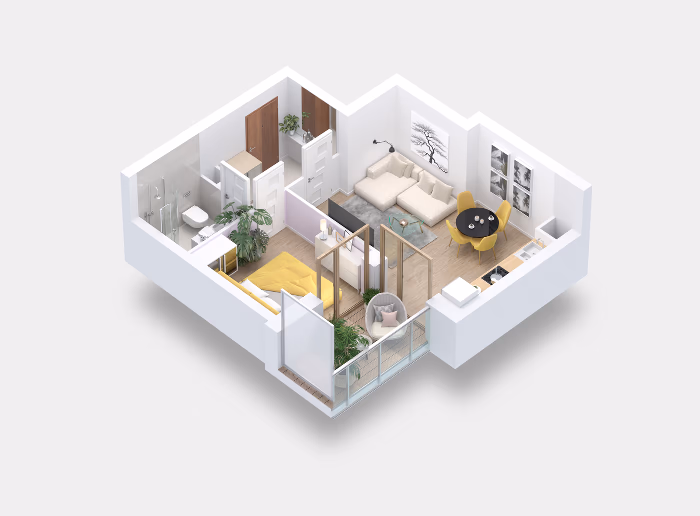 Mieszkanie 2-pokojowe, 34 m² — Nova Daliova B3.123