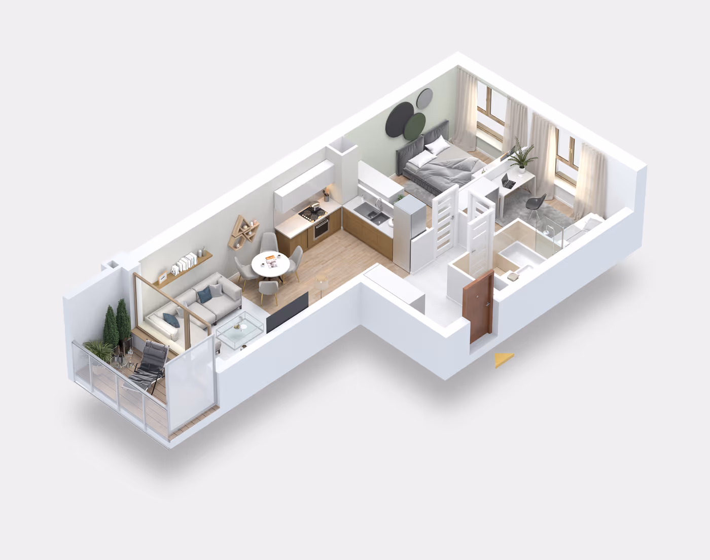 Mieszkanie 3-pokojowe, 54 m² — Nova Daliova B3.136