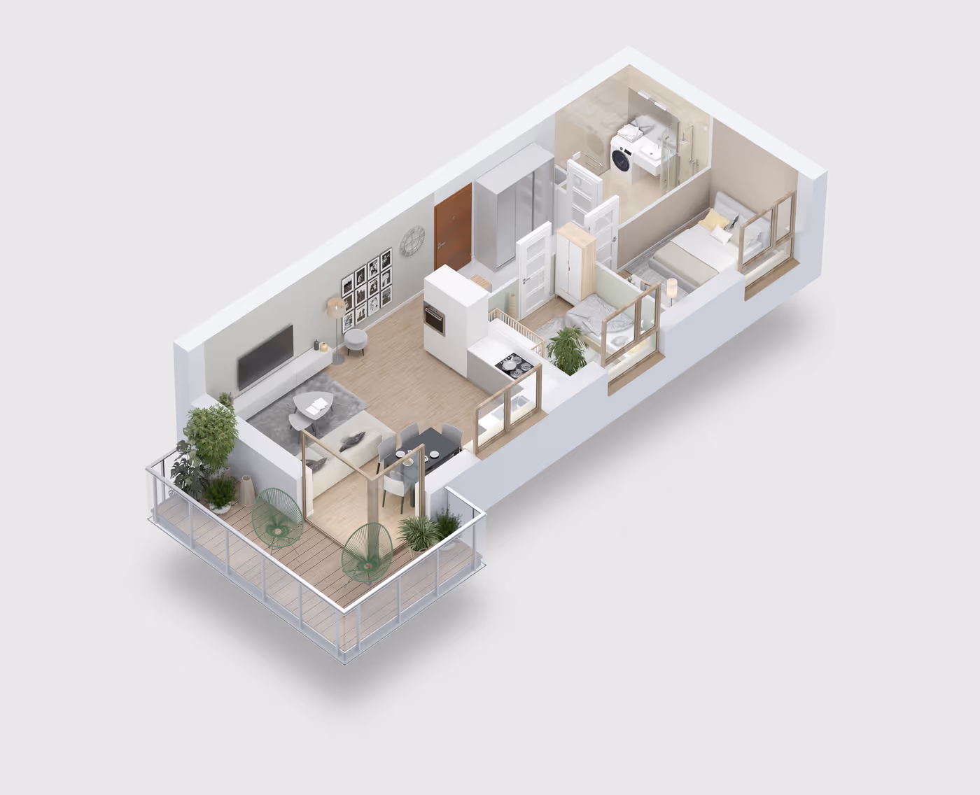 Mieszkanie 3-pokojowe, 51 m² — Nova Daliova B3.137