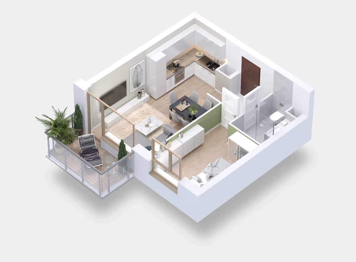 Mieszkanie 2-pokojowe, 34 m² — Nova Daliova B3.138