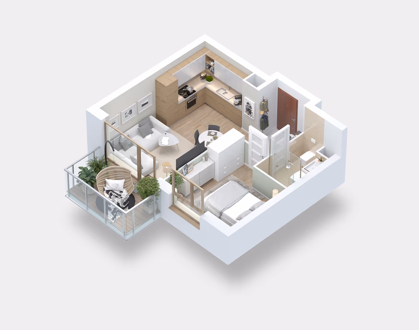 Mieszkanie 2-pokojowe, 36 m² — Nova Daliova B3.146