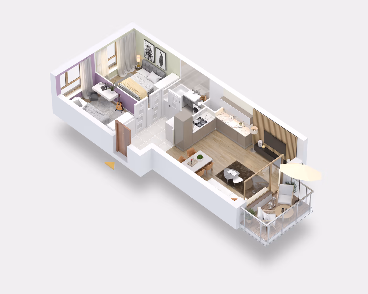 Mieszkanie 3-pokojowe, 53 m² — Nova Daliova B3.149