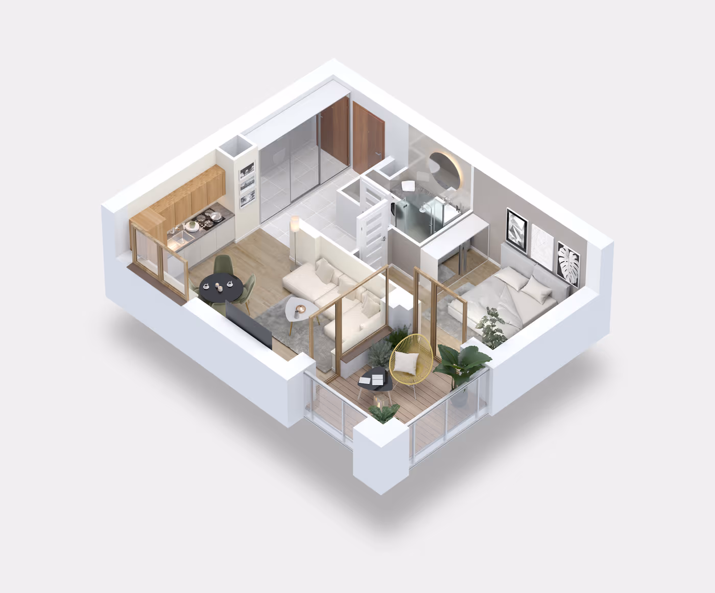 Mieszkanie 2-pokojowe, 39 m² — Nova Daliova B3.151