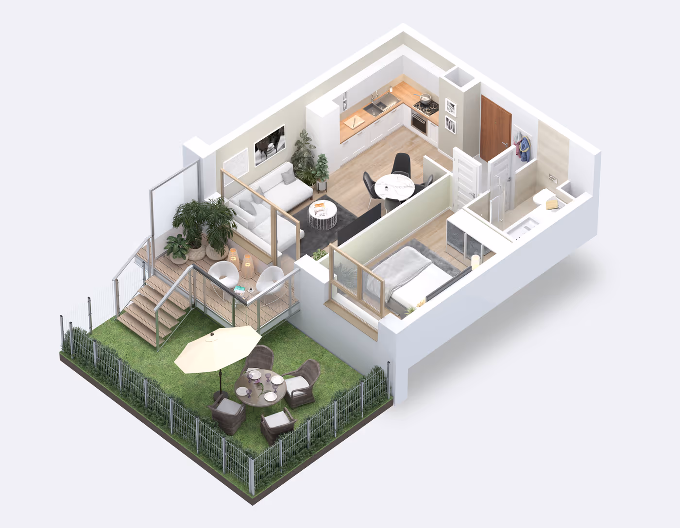 Mieszkanie 2-pokojowe, 38 m² — Nova Daliova B3.22 — wizualizacja