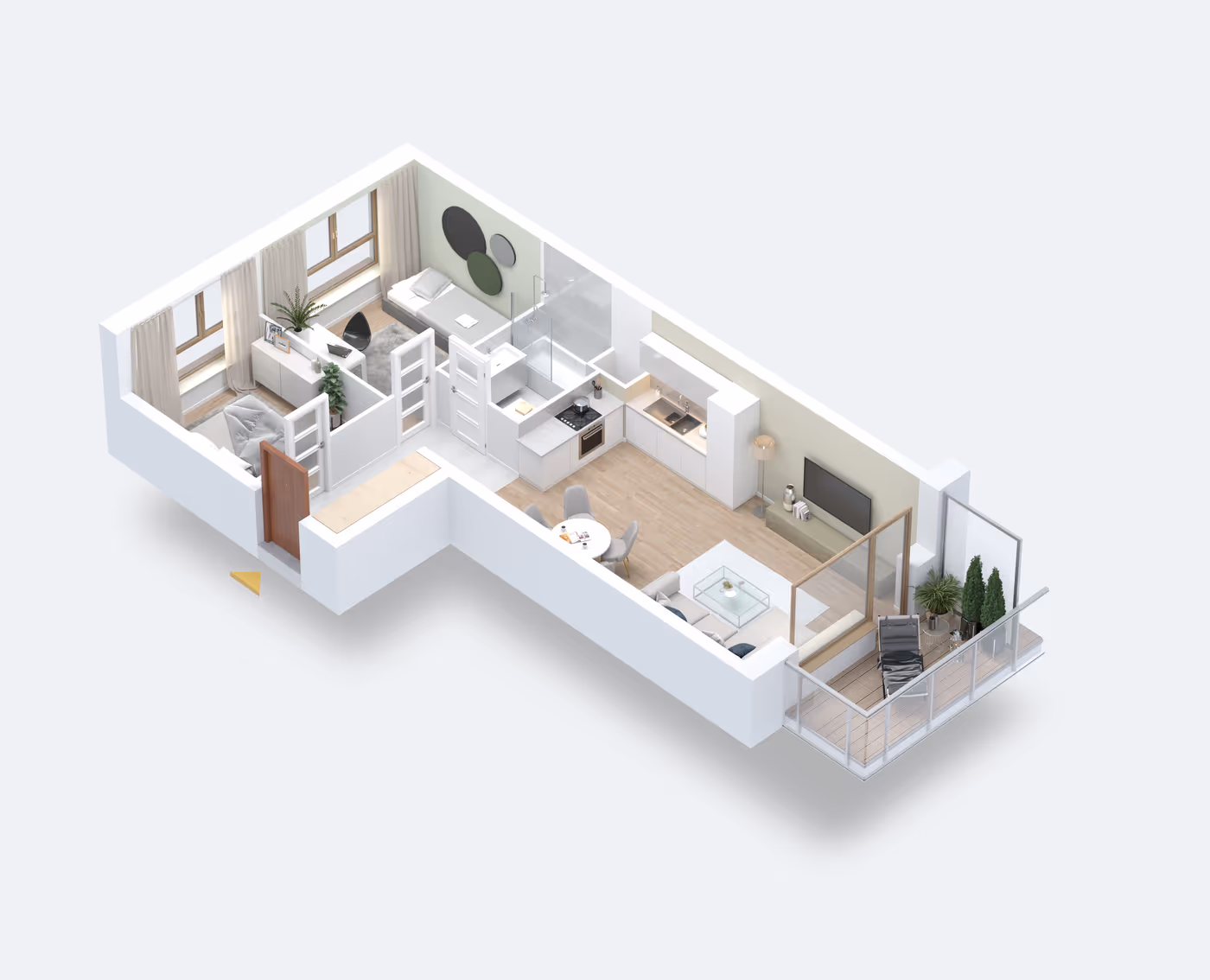 Mieszkanie 3-pokojowe, 56 m² — Nova Daliova B3.26