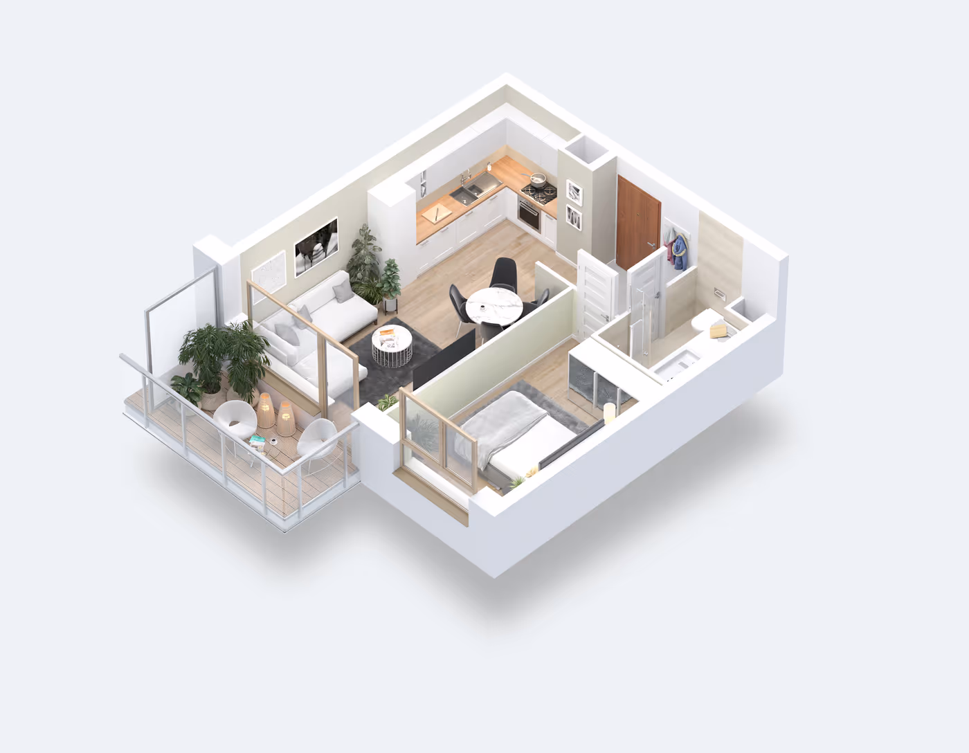Mieszkanie 2-pokojowe, 38 m² — Nova Daliova B3.32