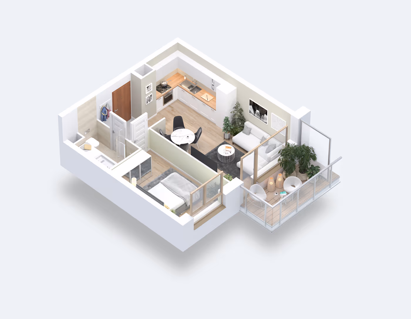 Mieszkanie 2-pokojowe, 38 m² — Nova Daliova B3.38
