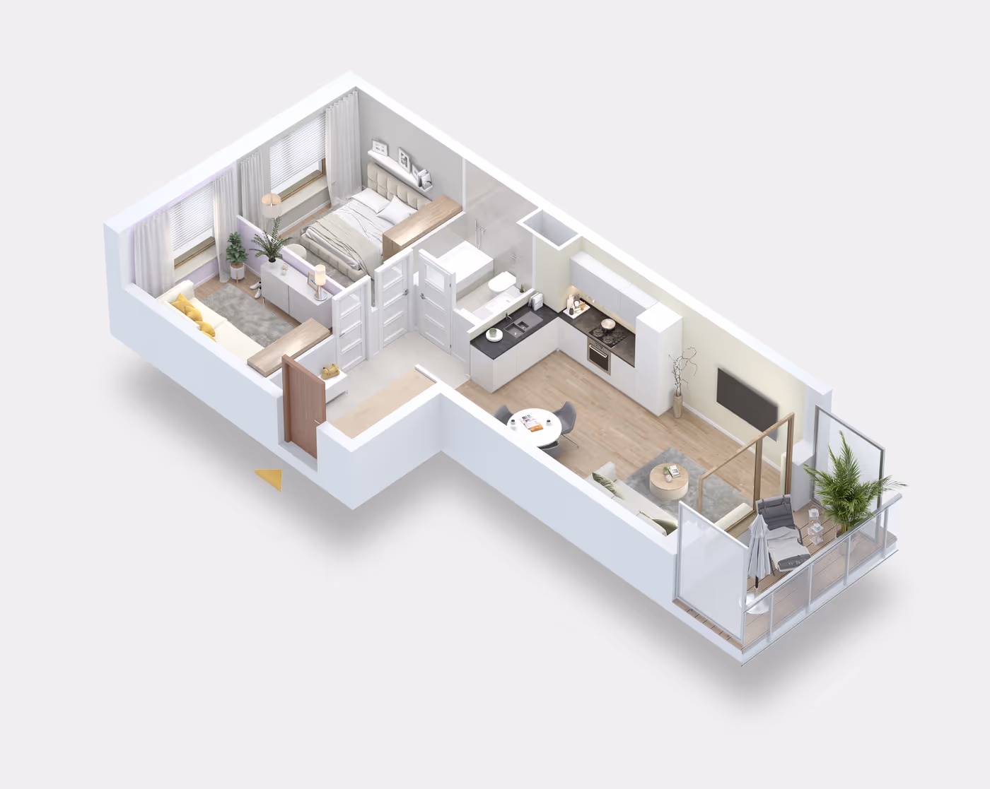 Mieszkanie 3-pokojowe, 52 m² — Nova Daliova B3.49