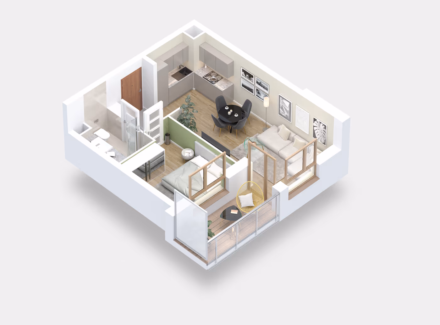 Mieszkanie 2-pokojowe, 36 m² — Nova Daliova B3.58
