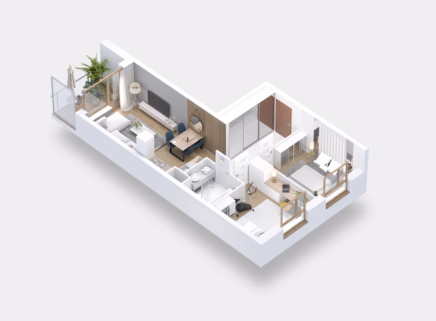 Mieszkanie 3-pokojowe, 55 m² — Nova Daliova B3.64