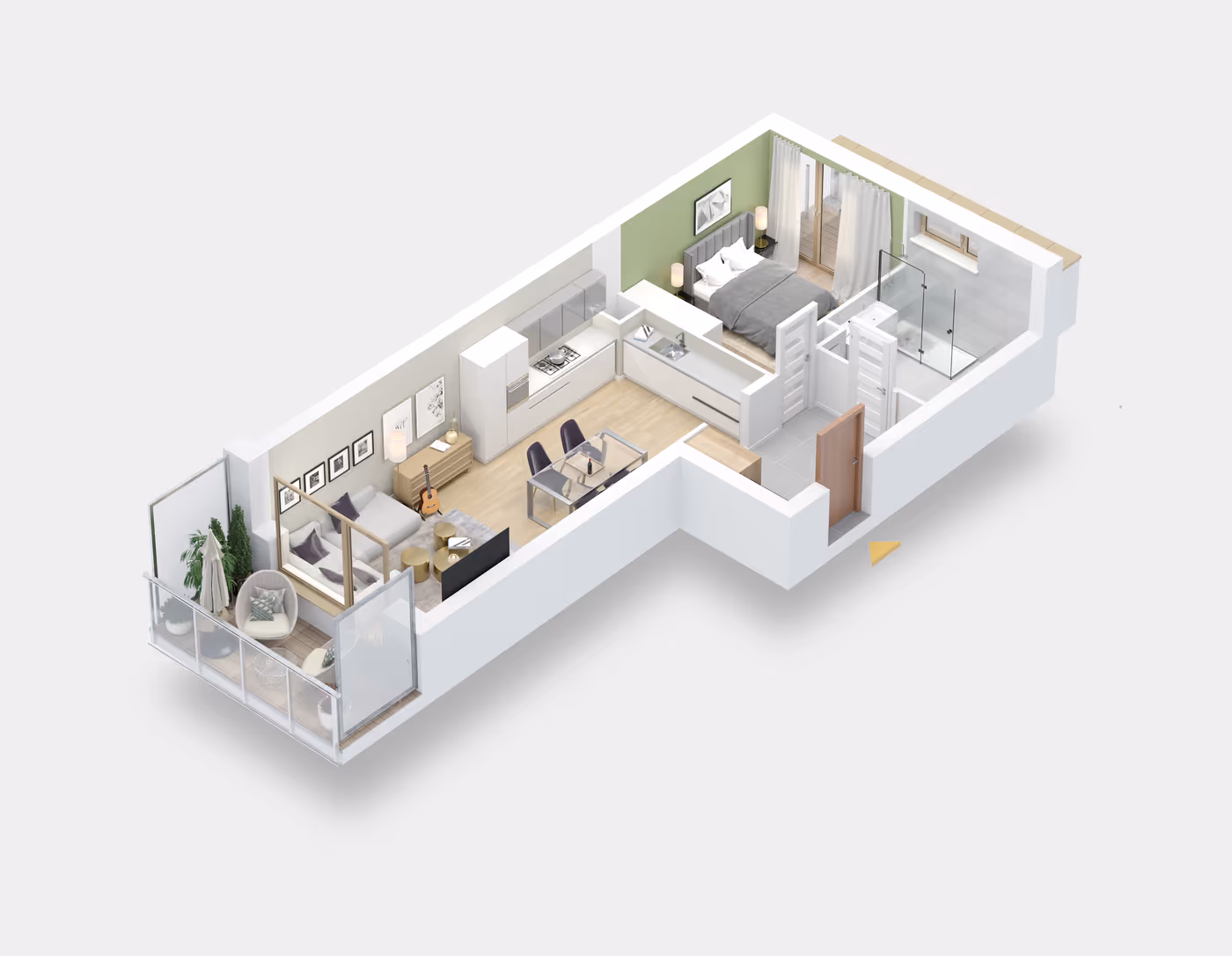Mieszkanie 2-pokojowe, 49 m² — Nova Daliova B3.75