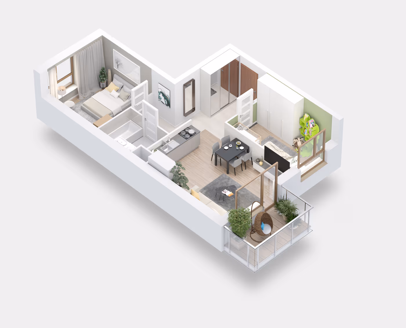 Mieszkanie 3-pokojowe, 50 m² — Nova Daliova B3.76