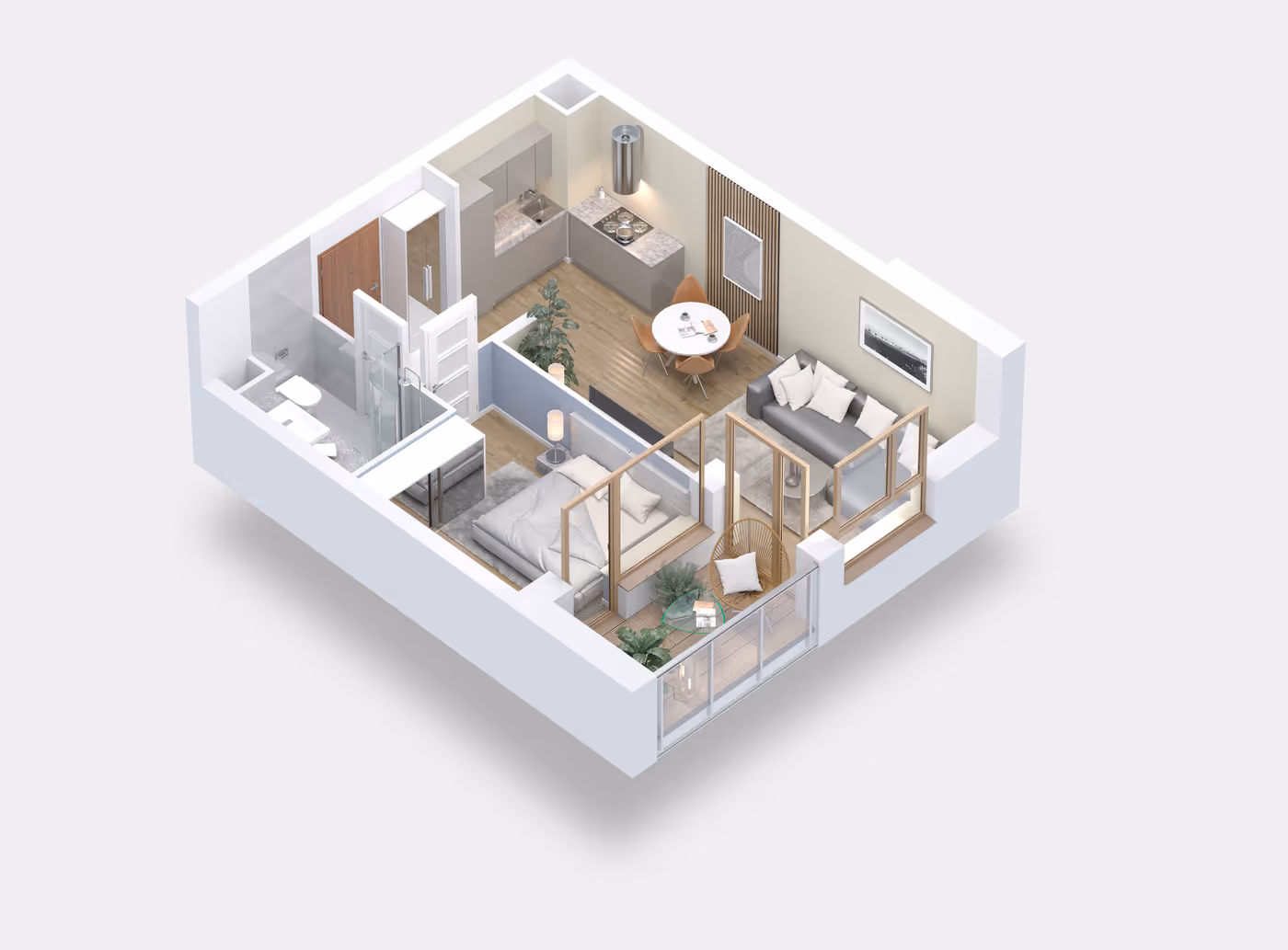 Mieszkanie 2-pokojowe, 36 m² — Nova Daliova B3.77
