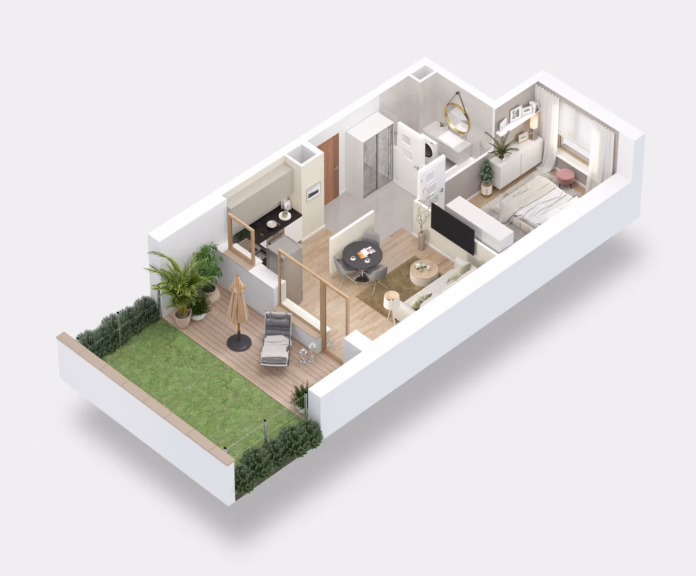 Mieszkanie 2-pokojowe, 39 m² — Nova Daliova B3.87 — wizualizacja