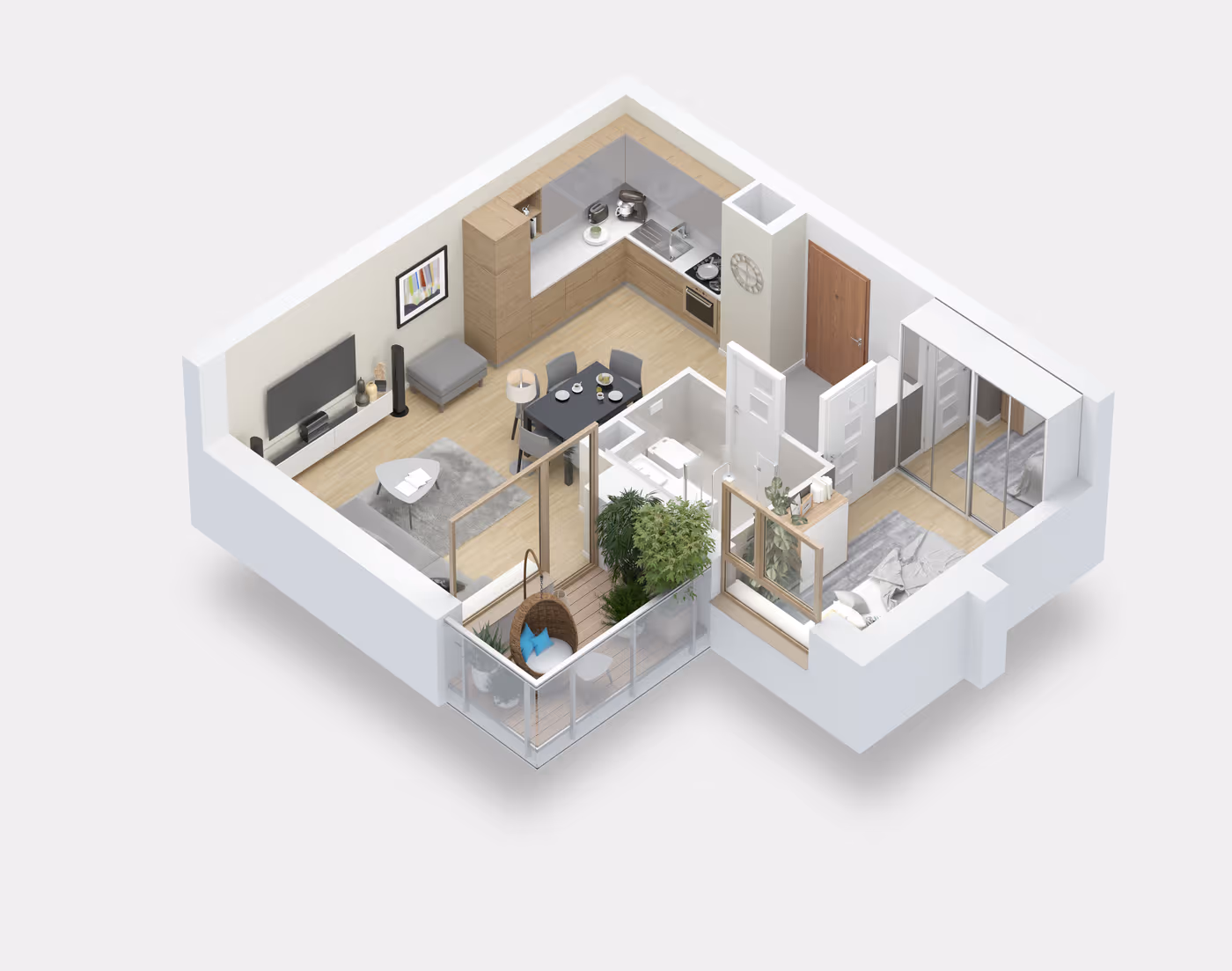 Mieszkanie 2-pokojowe, 38 m² — Nova Daliova B3.90