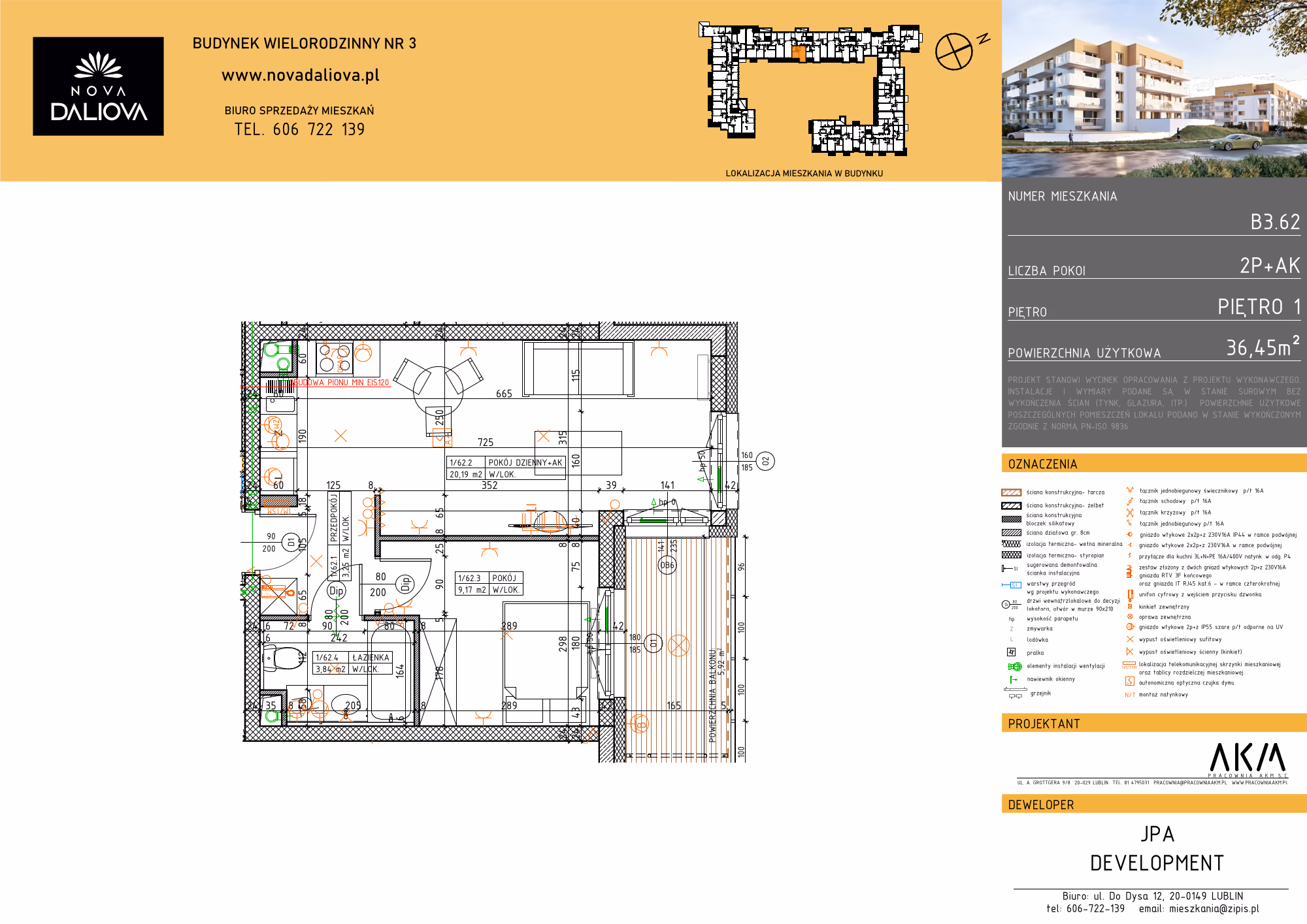 Rzut mieszkania B3.62